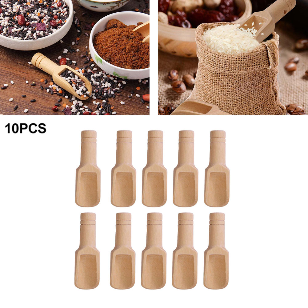 Sugar Scrub Coffee - 10pcs sendok Mini kecil kayu, sendok